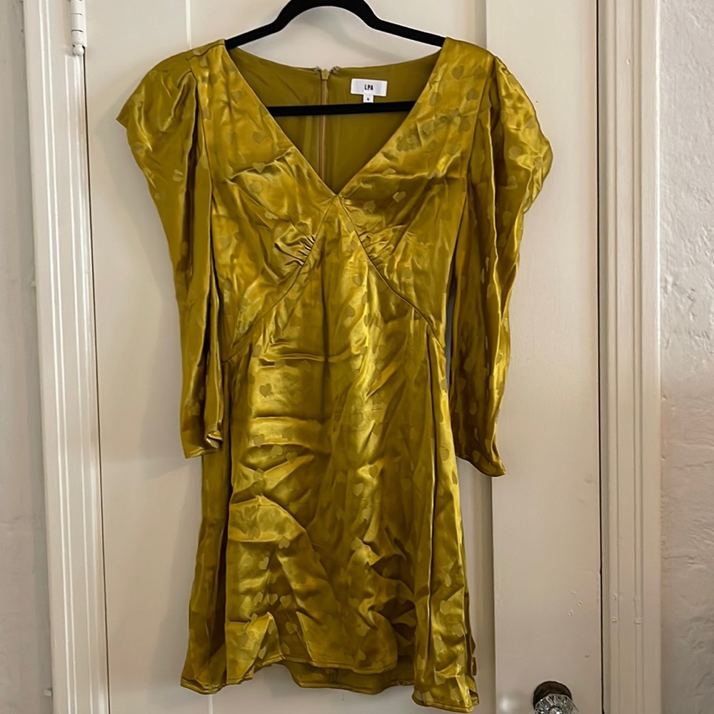 LPA gold heart mini dress 🥂